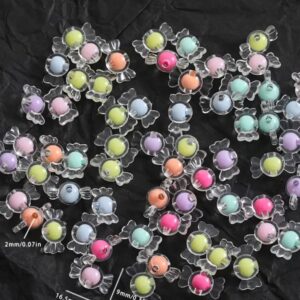 Acrylic Toffee Beads Transparent Toned Beads For Crafting Bracelet , Keychain, Bags