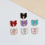 Bow Pendant Accessories, Colored Enamel, Jewelry Making, DIY Handicrafts, Key Chains, Bracelets And Accessories, Simple Women'S Style, Valentine'S Day Gifts, Couples, Bag Accessories, Without Battery