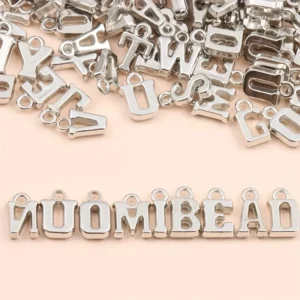 Silver  Alloy Alphabet Letters Pack For Crafting  | Necklace , Locket , Keychain And Other Accessories