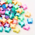 50 Vibrant Butterfly Polymer Clay Beads - 8x10mm, Soft Clay, Cartoon Animal Designs in Pastel Colors, Perfect for DIY Jewelry Making, Bracelets, Necklaces, and Craft Accessories, Jewelry Making Supplie