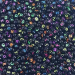 Multi on Black Alphabet Bead Pack   35 gram - half kg | for crafting | bracelet