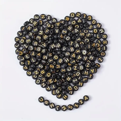 Golden On Black Alphabet pack | Bracelet Making | Crafting