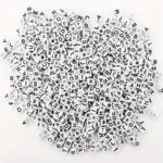 White On Square Alphabet Beads 100-2000pcs