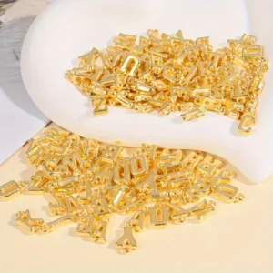 Golden Alloy Alphabet Letters Pack For Crafting  | Necklace , Locket , Keychain And Other Accessories