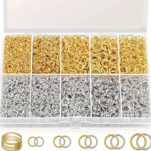 4600pcs Silvery and Golden Jump Rings with Open/Close Tools for Jewelry Making and Necklace (Assorted Sizes)