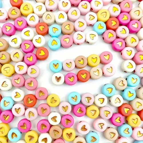 100pcs acrylic heart-shaped beads, colorful heart pendant, suitable for jewelry making, DIY bracelets, necklaces, and earring toolkits