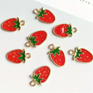 ALLOY STRAWBERRY CHARM FOR CRAFTING | CHARMS
