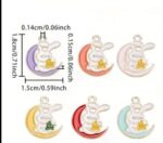 RABBIT ON MOON CHARM FOR DIY | CHARMS