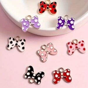 DOT PATTERN BOW CHARM  FOR CRAFTING | CHARMS
