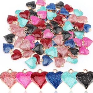 RESIN GLITER HEART CHARMS ALLOY FOR DIY | CHARMS