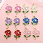 CENTERED STONED BEAUTIFUL FLOWER CHARMS WITH STEAM | CHARMS