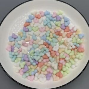 100PCS MOLT HEART MATTE ACRYLIC COLORFUL BEADS