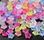 100pcs CRACK STAR ACRYLIC BEADS