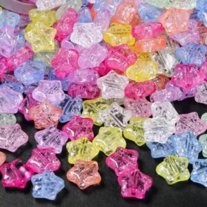 100pcs CRACK STAR ACRYLIC BEADS