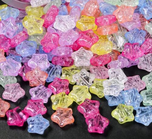 100pcs CRACK STAR ACRYLIC BEADS