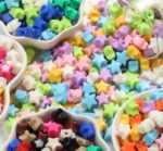 60PCS MATTE STAR COLORFUL ACRYLIC BEADS