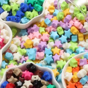 60PCS MATTE STAR COLORFUL ACRYLIC BEADS