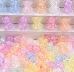 50PCS  CRACK BEAR ACRYLIC BEADS