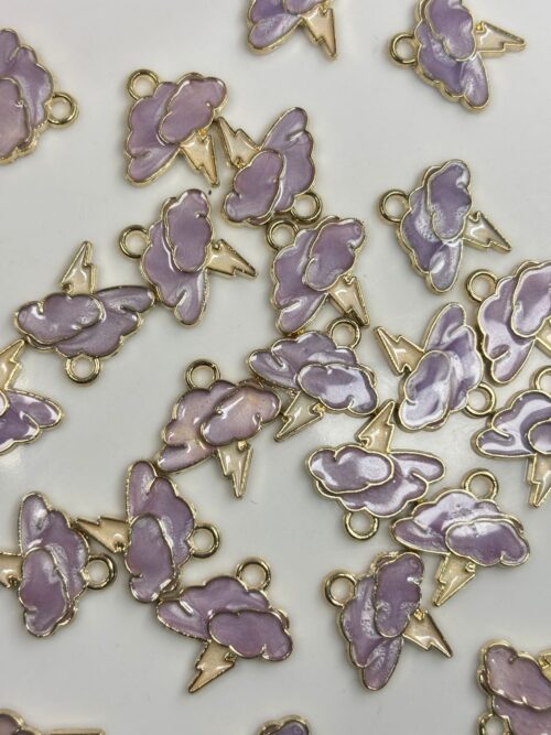 ELECTIC CLOUD PENDENT / CHARM FOR DIY BRACELETS , KEYCHAINS , BAGS AND CREATIVE PROJECTS