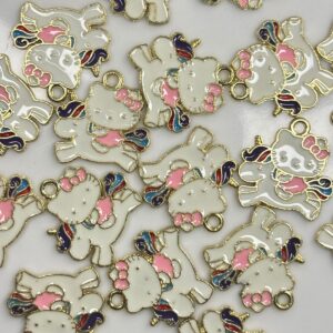 UNICORN RIDING KITTY PENDANT / CHARM FOR DIY PROJECTS CRAFTING BRACELETS , HANDBAGS , KEYCHAINS AND MORE
