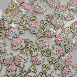 MOON RABBIT CUTE PERDANT / CHARM FOR DIY CRAFTING BRACELETS , BAGS , KEYCHAINS AND MORE PROJECTS