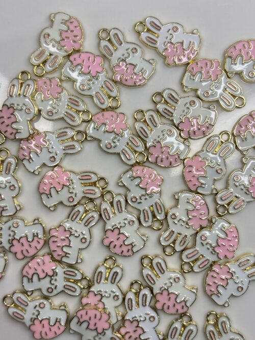 MOON RABBIT CUTE PERDANT / CHARM FOR DIY CRAFTING BRACELETS , BAGS , KEYCHAINS AND MORE PROJECTS