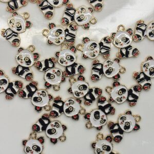 SITTING BABY PANDA Alloy enamel panda Pendant Jewelry Making DIY Keychain Earrings Pendant Various Design Charms for Jewelry Making Bracelets Necklace, Charm Bracelet Supplies, Decorative Jewelry Pieces, Animal Charm Pendants, Highquality Charms, Craft