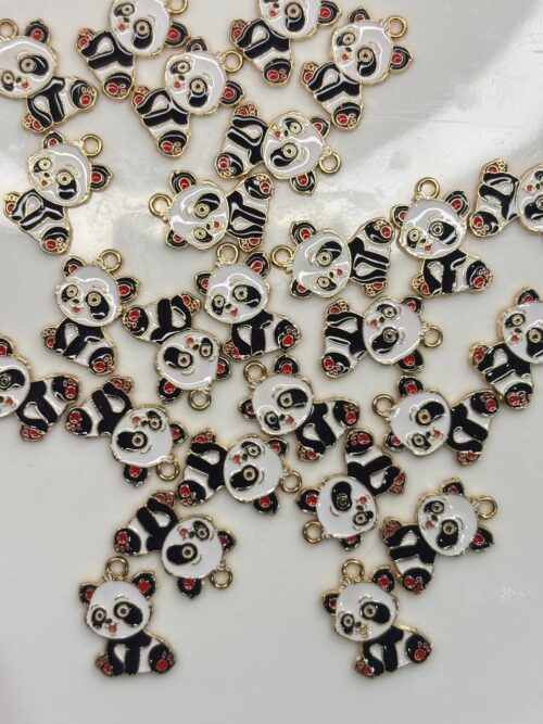 SITTING BABY PANDA Alloy enamel panda Pendant Jewelry Making DIY Keychain Earrings Pendant Various Design Charms for Jewelry Making Bracelets Necklace, Charm Bracelet Supplies, Decorative Jewelry Pieces, Animal Charm Pendants, Highquality Charms, Craft