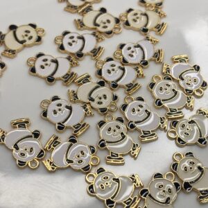 FATTING PANDA SCATING Alloy enamel panda Pendant Jewelry Making DIY Keychain Earrings Pendant Various Design Charms for Jewelry Making Bracelets Necklace, Charm Bracelet Supplies, Decorative Jewelry Pieces, Animal Charm Pendants, Highquality Charms, Craft