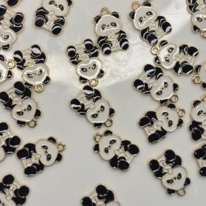 MOMO PANDA Alloy enamel panda Pendant Jewelry Making DIY Keychain Earrings Pendant Various Design Charms for Jewelry Making Bracelets Necklace, Charm Bracelet Supplies, Decorative Jewelry Pieces, Animal Charm Pendants, Highquality Charms, Craft