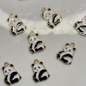 FOOT TOUCHING PANDA SHINOBI SERCHING Alloy enamel panda Pendant Jewelry Making DIY Keychain Earrings Pendant Various Design Charms for Jewelry Making Bracelets Necklace, Charm Bracelet Supplies, Decorative Jewelry Pieces, Animal Charm Pendants, Highquality Charms, Craft