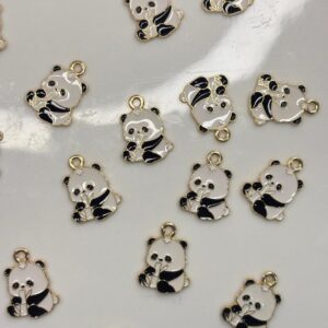 SUGAR CANE EATING PANDA Alloy enamel panda Pendant Jewelry Making DIY Keychain Earrings Pendant Various Design Charms for Jewelry Making Bracelets Necklace, Charm Bracelet Supplies, Decorative Jewelry Pieces, Animal Charm Pendants, Highquality Charms, Craft