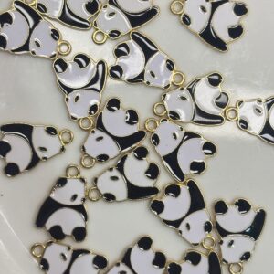 LAZY PANDA Alloy enamel panda Pendant Jewelry Making DIY Keychain Earrings Pendant Various Design Charms for Jewelry Making Bracelets Necklace, Charm Bracelet Supplies, Decorative Jewelry Pieces, Animal Charm Pendants, Highquality Charms, Craft