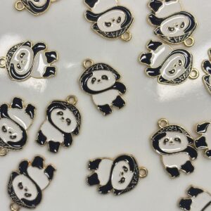 SHINOBI SERCHING Alloy enamel panda Pendant Jewelry Making DIY Keychain Earrings Pendant Various Design Charms for Jewelry Making Bracelets Necklace, Charm Bracelet Supplies, Decorative Jewelry Pieces, Animal Charm Pendants, Highquality Charms, Craft