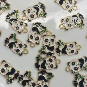 SUGAR CANE EATING COLORED PANDA Alloy enamel panda Pendant Jewelry Making DIY Keychain Earrings Pendant Various Design Charms for Jewelry Making Bracelets Necklace, Charm Bracelet Supplies, Decorative Jewelry Pieces, Animal Charm Pendants, Highquality Charms, Craft
