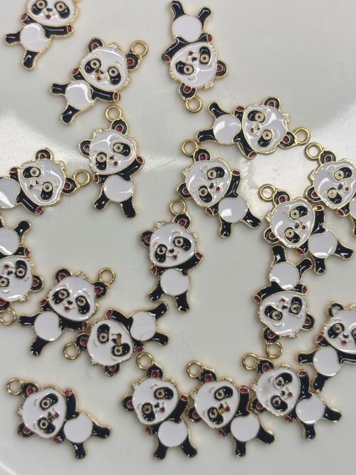 WAVING BABY PANDA Alloy enamel panda Pendant Jewelry Making DIY Keychain Earrings Pendant Various Design Charms for Jewelry Making Bracelets Necklace, Charm Bracelet Supplies, Decorative Jewelry Pieces, Animal Charm Pendants, Highquality Charms, Craft