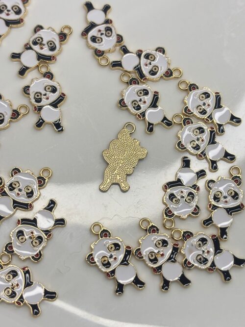 WAVING BABY PANDA Alloy enamel panda Pendant Jewelry Making DIY Keychain Earrings Pendant Various Design Charms for Jewelry Making Bracelets Necklace, Charm Bracelet Supplies, Decorative Jewelry Pieces, Animal Charm Pendants, Highquality Charms, Craft