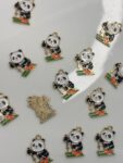 SKIING COLOR PANDA CHARM Cute Handmade Panda Bear Crafting with Adorable Panda Parts for Making, Keychains, Accessories (DIY Supplies, Charms)