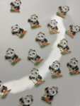 SKIING COLOR PANDA CHARM Cute Handmade Panda Bear Crafting with Adorable Panda Parts for Making, Keychains, Accessories (DIY Supplies, Charms)