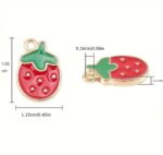 STRAWBERRY CHARM 1/6PCS FOR BRACELET ,BAG,KEYCHIAN MAKING AND DIY CRAFTING