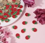 STRAWBERRY CHARM 1/6PCS FOR BRACELET ,BAG,KEYCHIAN MAKING AND DIY CRAFTING