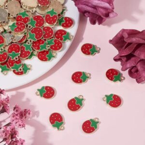STRAWBERRY CHARM 1/6PCS FOR BRACELET ,BAG,KEYCHIAN MAKING AND DIY CRAFTING