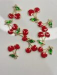 BIG SHINNY CHERRY CHARM FOR BRACELET MAKING AND CRAFTING PROJECTS