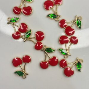 BIG SHINNY CHERRY CHARM FOR BRACELET MAKING AND CRAFTING PROJECTS