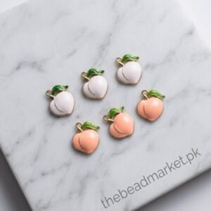 peach enamel charm for diy