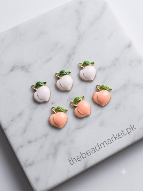 peach enamel charm for diy