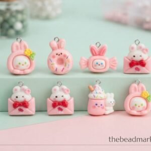 Bunny / rabbit Candy Theme Resin Charm ( 6pcs )