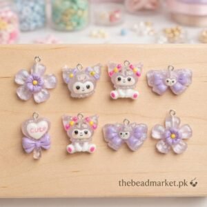 Transparent Kuromi  Resin Charm ( 6pcs )