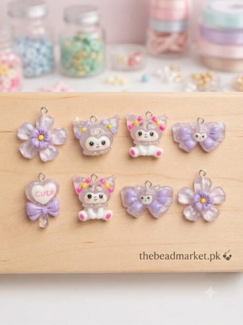 Transparent Kuromi Resin Charm ( 6pcs )