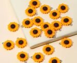 Sunflower  Resin Charm ( 6pcs )
